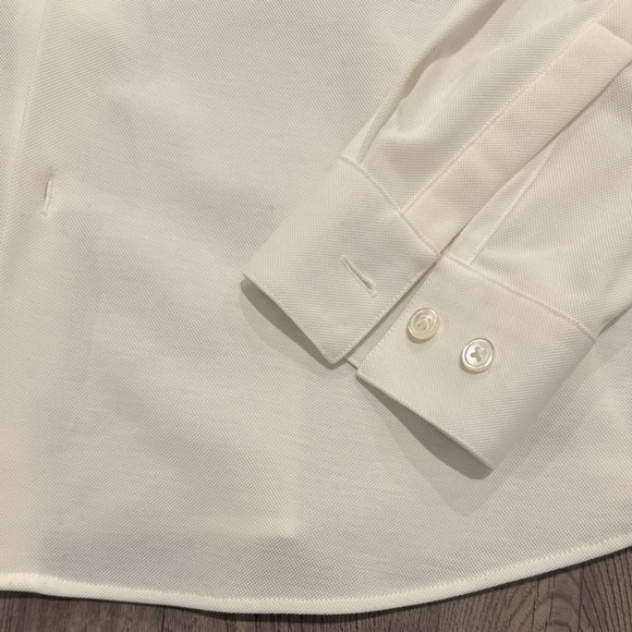 NWT Theory Men's Irving Optic White Structure Knit Button Down Dress Shirt - Picture 3 of 8